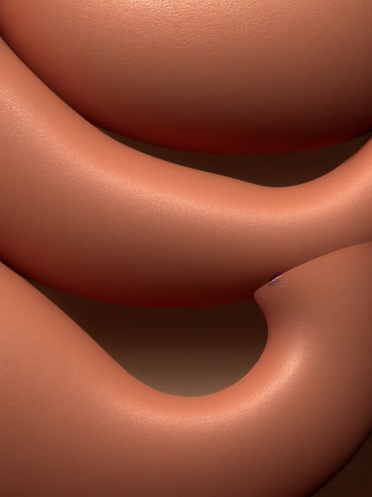 Image similar to simple 3 d primitive tube shape, texture - mapped with pale - peach - colored human skin, photoreal colors and details, tiny hairs, straight smooth vertical, highly realistic bump map, surface painter, 4 k, renderman