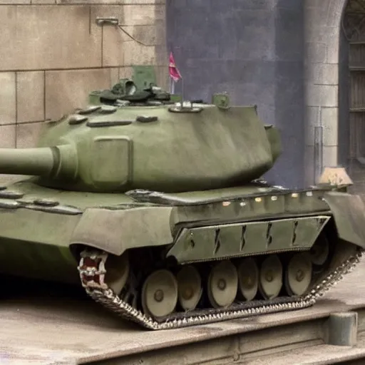 Prompt: Photo of a tank in Hogwarts