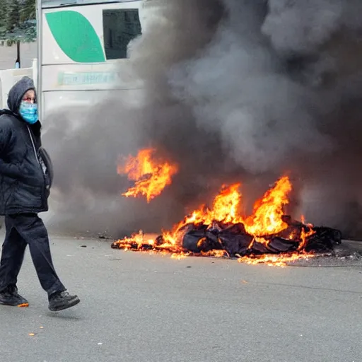 Image similar to vancouver bc homeless person on fire