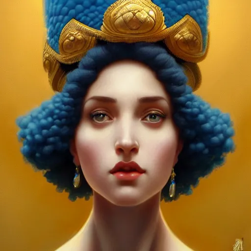 Image similar to marge simpson, intricate, elegant, highly detailed, digital painting, artstation, concept art, smooth, sharp focus, illustration, art by artgerm and greg rutkowski and alphonse mucha and william - adolphe bouguereau