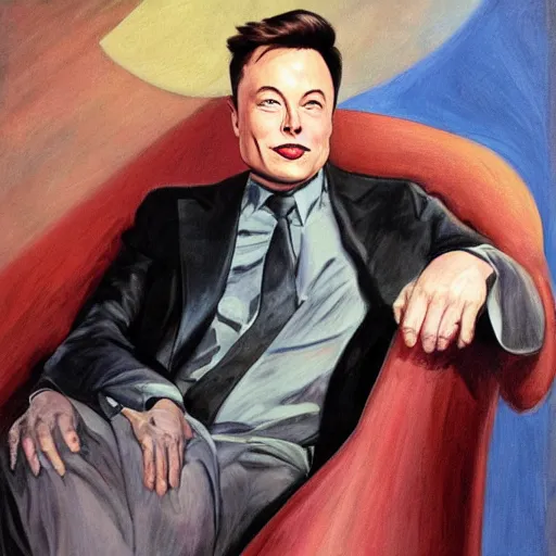 Image similar to elon musk, portrait by dorothea tanning