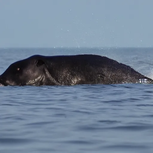 Image similar to Large creature with four legs swimming in the ocean