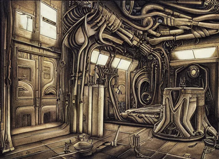 Image similar to a room by h. r. giger