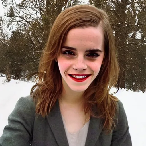 Prompt: Emma Watson as Hermione Granger. Instagram post. Happy. Smiling. #lol