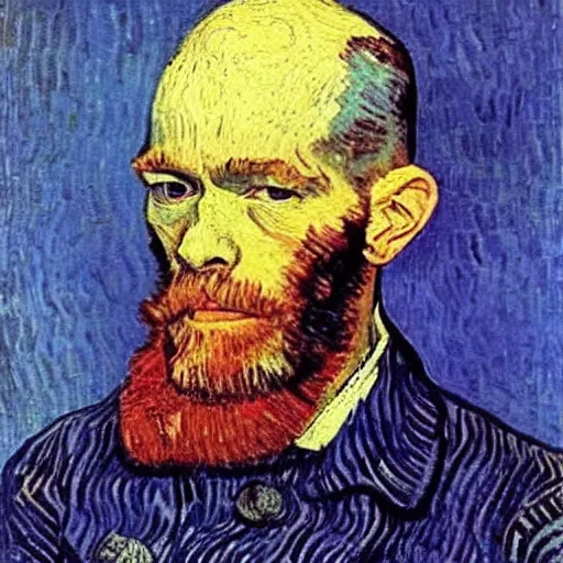 Image similar to painting of michael stipe by van gogh