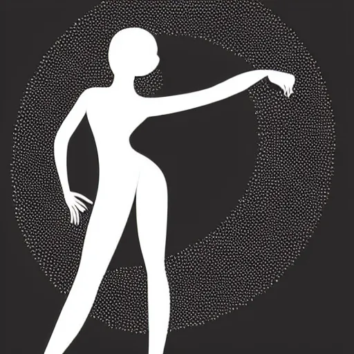 Image similar to a highly detailed vector illustration of a beautiful woman dancing