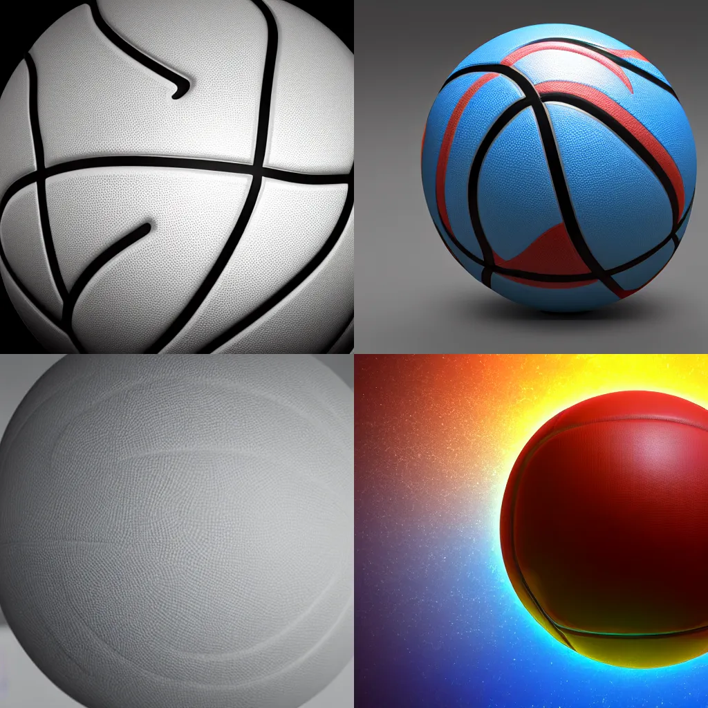 Prompt: Basketball ball, cosmos color, 3D render, unreal engine