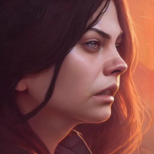 Image similar to highly detailed portrait, mila kunis, in gta v, stephen bliss, unreal engine, fantasy art by greg rutkowski, loish, rhads, ferdinand knab, makoto shinkai and lois van baarle, ilya kuvshinov, rossdraws, tom bagshaw, global illumination, radiant light, detailed and intricate environment