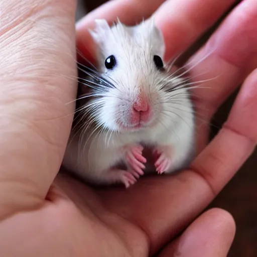 Prompt: hamster in your hand