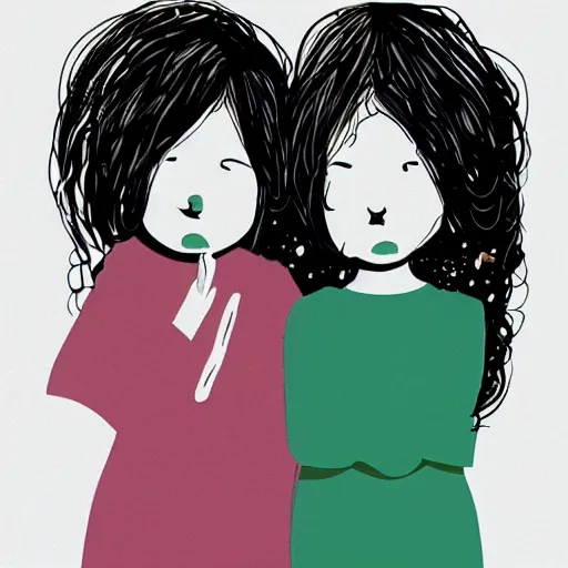 Image similar to best friends, illustration by olivia, mads berg