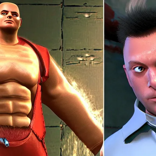 Image similar to elon mush as a playable character in tekken 3