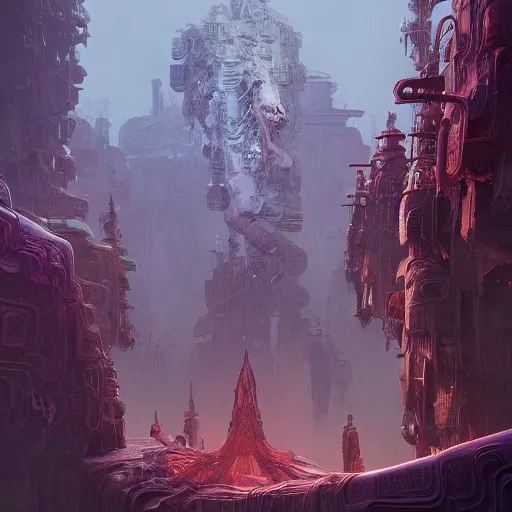 Image similar to the death of humanity, intricate, abstract, magical, wacky, dreadful, horror, concept art by Tooth Wu, by WLOP, by Beeple, by Dan Mumford, by Greg Rutkowski, Octane Render, digital painting highly detailed, trending on Artstation