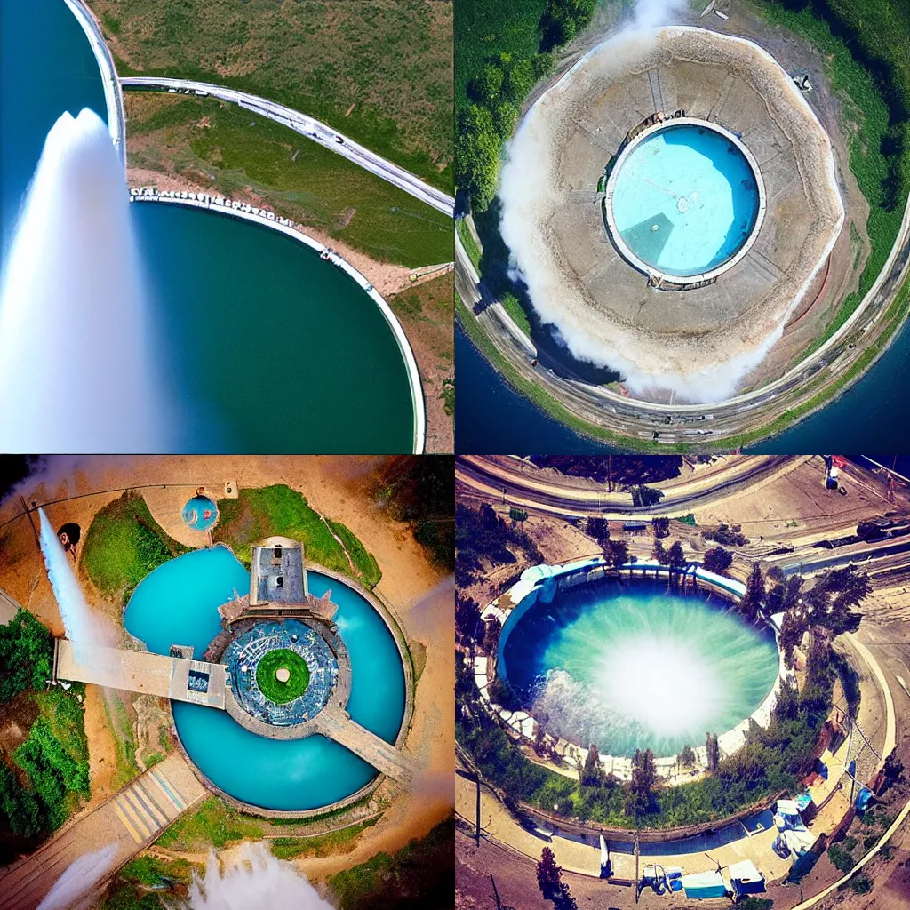 Prompt: “Novorossiysk russia, Water Geyser, overhead view,”