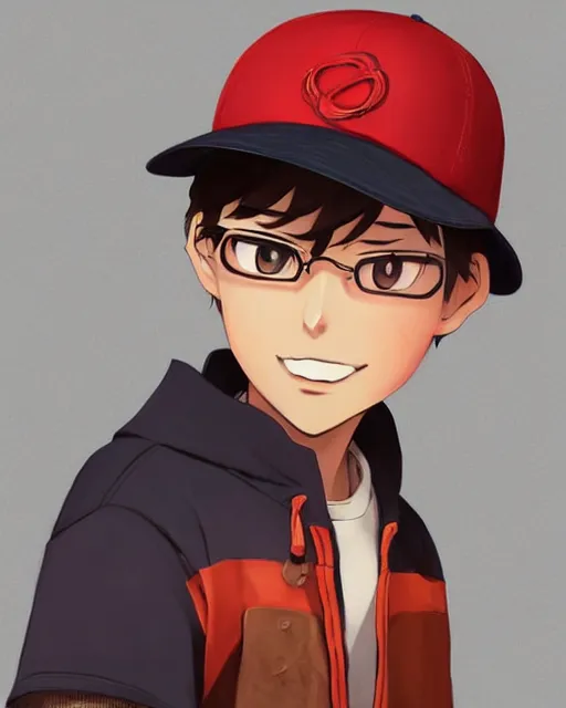 Image similar to an anime portrait of boboiboy as a beautiful man wearing a casual clothes and a baseball cap from skyrim, by stanley artgerm lau, wlop, rossdraws, james jean, andrei riabovitchev, marc simonetti, and sakimichan, trending on artstation