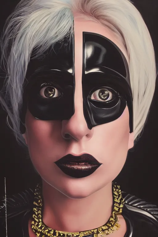 Prompt: lovechild of Lady Gaga and Darth Vader, oil on canvas, intricate, portrait, 8k highly professionally detailed, HDR, CG Society