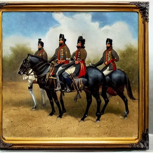 Image similar to cavalry of Robert E Lee, american civil war style painting (1862)