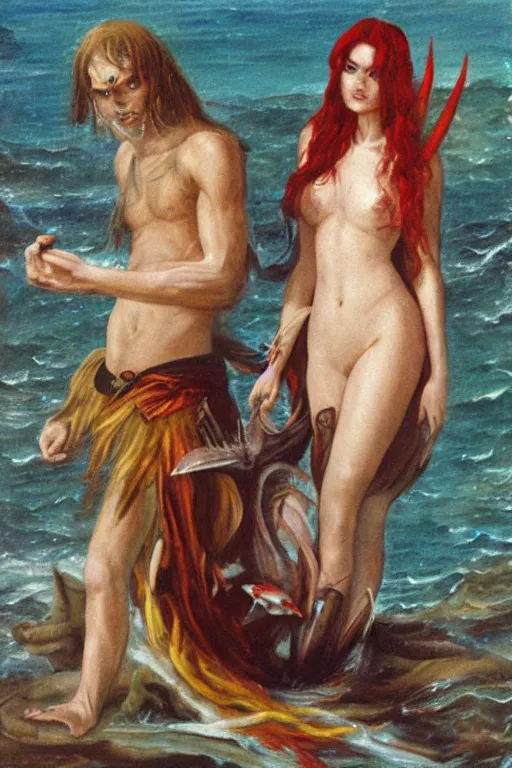 Image similar to dagon and stella in sea