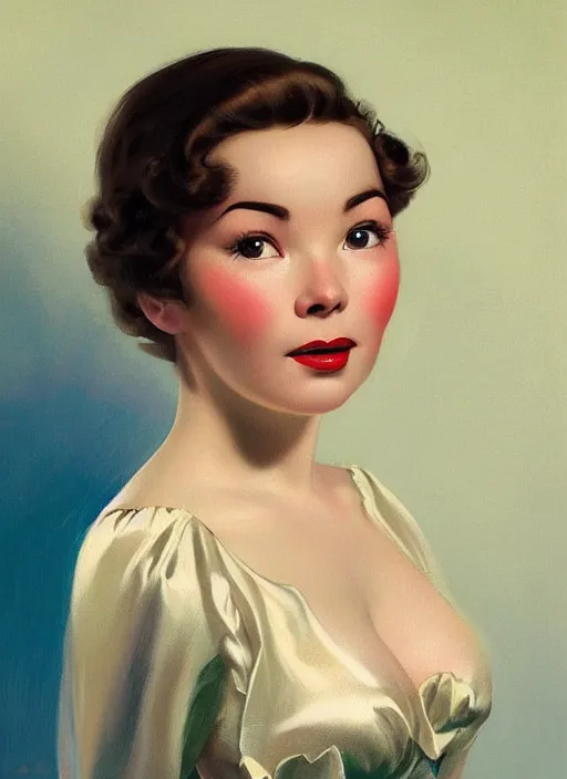 Prompt: portrait of young bjork. beautiful, pale. oil painting by gil elvgren, hugh ward, art frahm, hubbard sundblom, alberto vargas, fritz willis, beautiful woman, detailed matte painting, realistic portrait, symmetrical, bright colours, highly detailed, digital painting, artstation, concept art, smooth, sharp focus, illustration, cinematic lighting