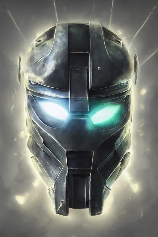 Image similar to robot ninja mask helmet halo master chief radiating a glowing aura global illumination ray tracing hdr fanart arstation by ian pesty and katarzyna da „ bek - chmiel