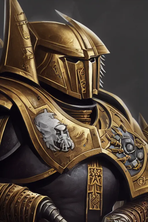 Image similar to armor portrait heros warhammer 4 0 k horus heresy fanart - the primarchs emperor by johannes helgeson animated with vfx concept artist & illustrator global illumination ray tracing hdr fanart arstation zbrush central hardmesh 8 k octane renderer comics stylized