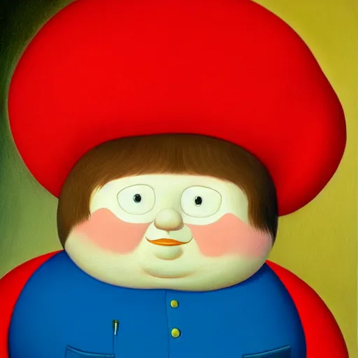 Image similar to a fernando botero painting of eric cartman, oil on canvas, art