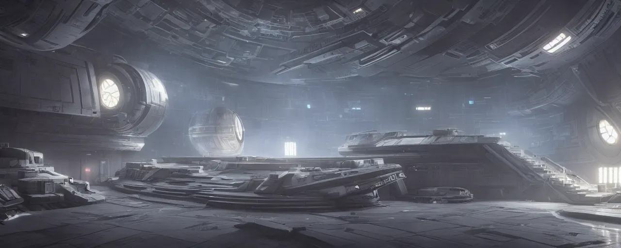 Prompt: star wars death star, 8 k uhd, unreal engine, octane render in the artstyle of finnian macmanus, john park and greg rutkowski