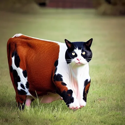 Image similar to a cow - cat - hybrid, animal photography