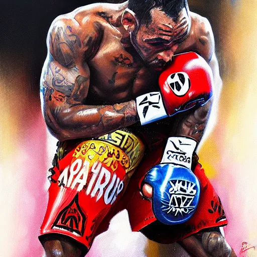 Image similar to tony ferguson knocked out, trending on artstation, detailed art, oil painting