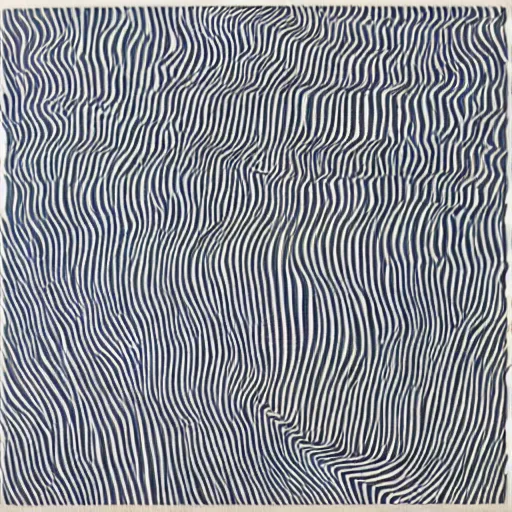 Prompt: river shapes water shapes curves bridget riley museum of modern art new york