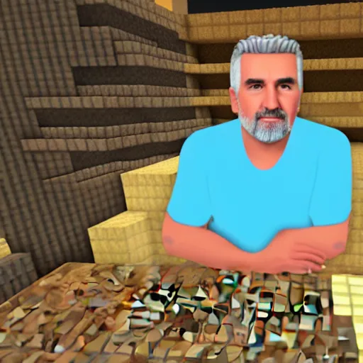 Image similar to paul hollywood in minecraft