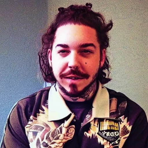 Prompt: post Malone without tattoos