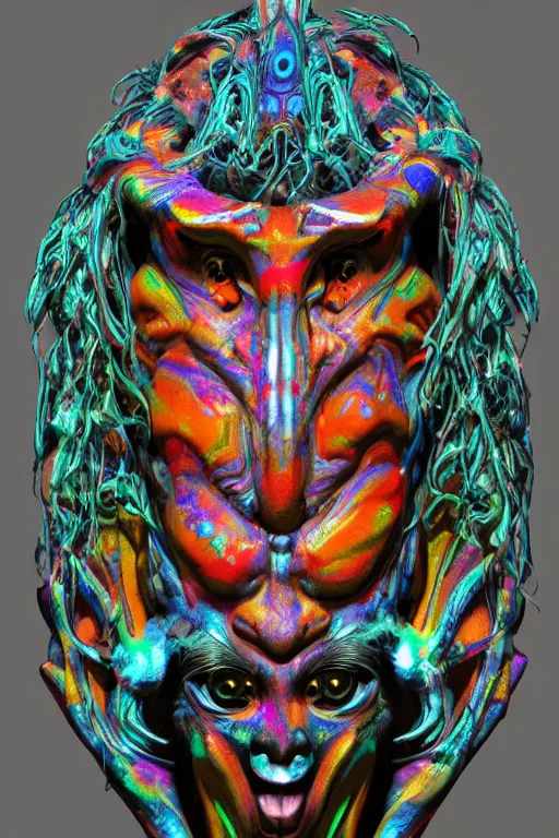 Image similar to psychedelic Shpongle mask concept art trending on artstation hd