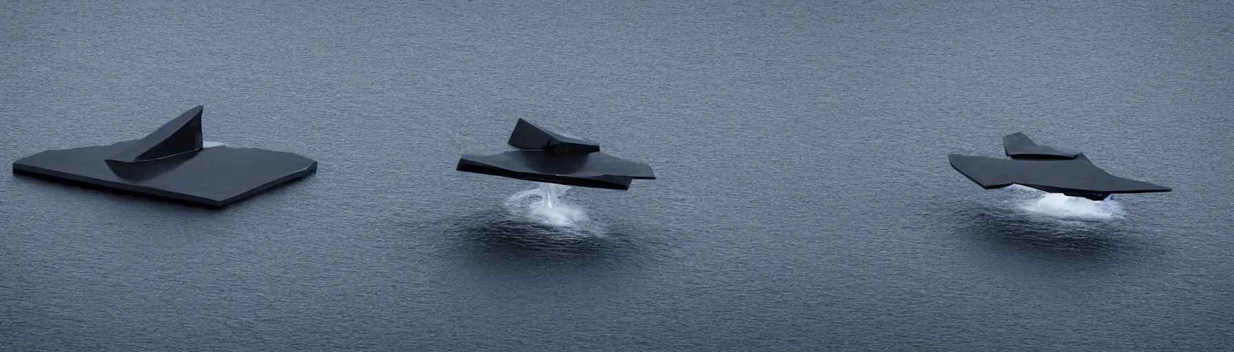 Prompt: a detailed image of a massive alien black chrome spaceship floating over a lake in Iceland, square shape, black wires and black windows, blue sky,