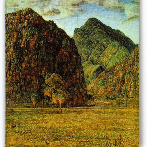 Image similar to lao republic landscape by giovanni segantini