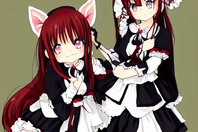 Image similar to anime catgirl maid