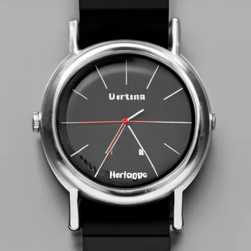 Prompt: watch from 1 9 8 0 with touch screen designed by hartmut esslinger