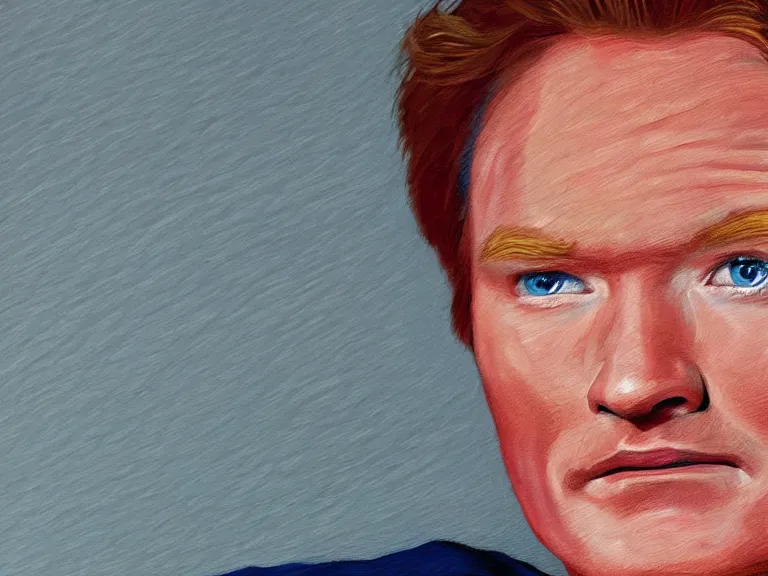 Prompt: close - up portrait of conan o'brien, painting by jose malhoa, high detail, high resolution