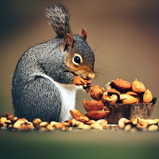Image similar to polaroid shot of squirrel eating a nut, esthetics, bokeh