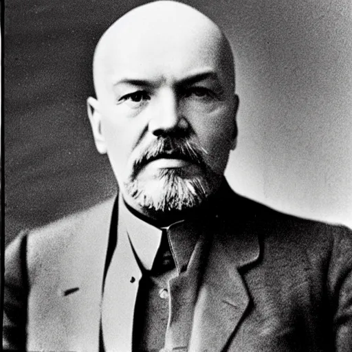 Prompt: photograph of lenin using laptop, color, studio lighting