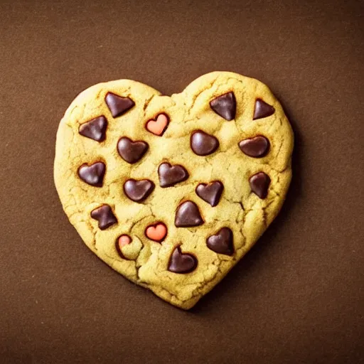 Image similar to a cookie in the shape of a heart, realistic, very detailed,