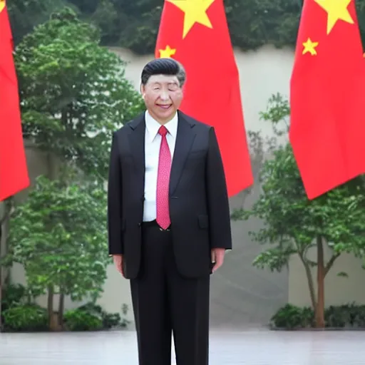 Image similar to Xi jinping cosplaying an anime maid, realistic.