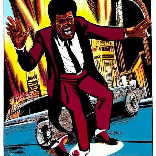 Prompt: James Brown comic book style,