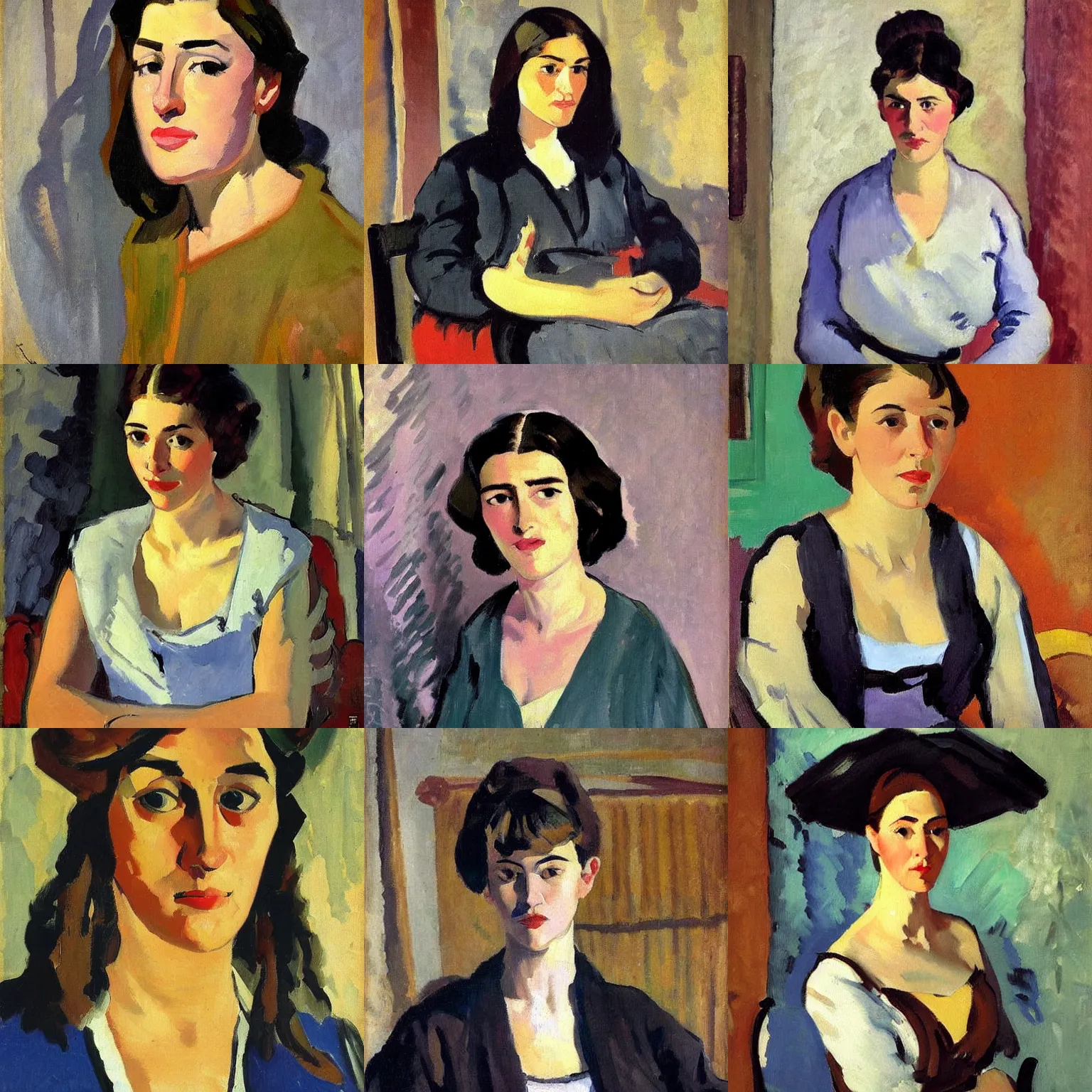 Prompt: beautiful woman portrait, by albert marquet