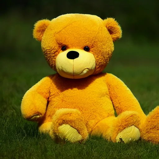 Image similar to a long leg!!! yellow teddy bear, 4 k photo