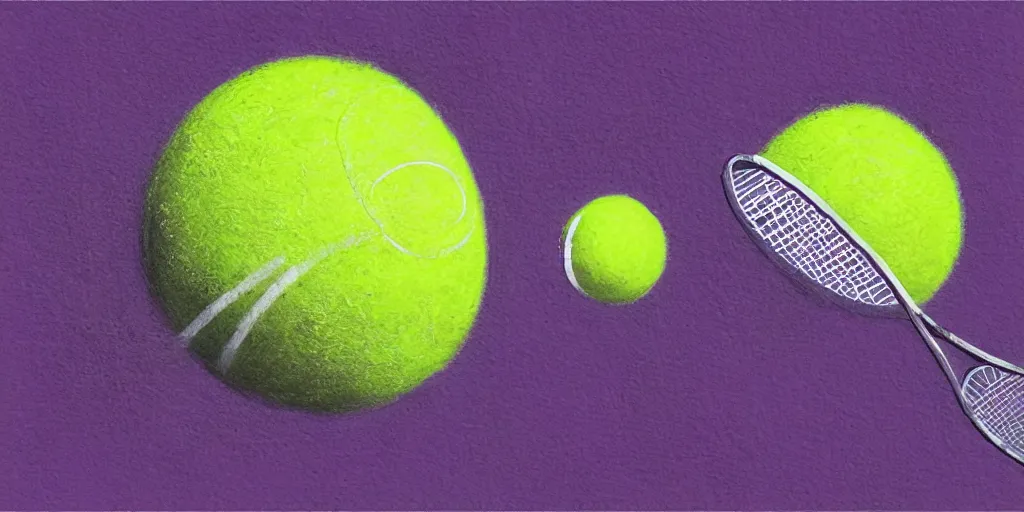 Prompt: tennis ball court, tennis court, purple, digital art, fantasy, magic, chalk, chalked, trending on artstation, ultra detailed, detailed, fine details, professional illustration by basil gogos