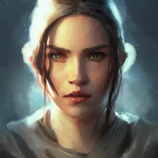 Image similar to portrait of an woman by Greg Rutkowski, Jade Skywalker, daughter of Ben Skywalker, Star Wars Expanded Universe, highly detailed portrait, digital painting, artstation, concept art, smooth, sharp foccus ilustration, Artstation HQ