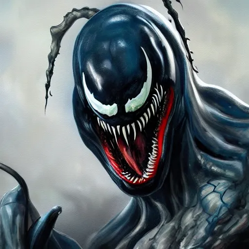 Image similar to Venom Oil painting 4K quality super realistic