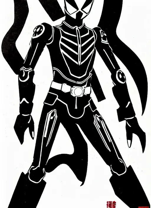 Image similar to kamen rider character, design by shotaro ishinomori, an 1 9 8 7 film