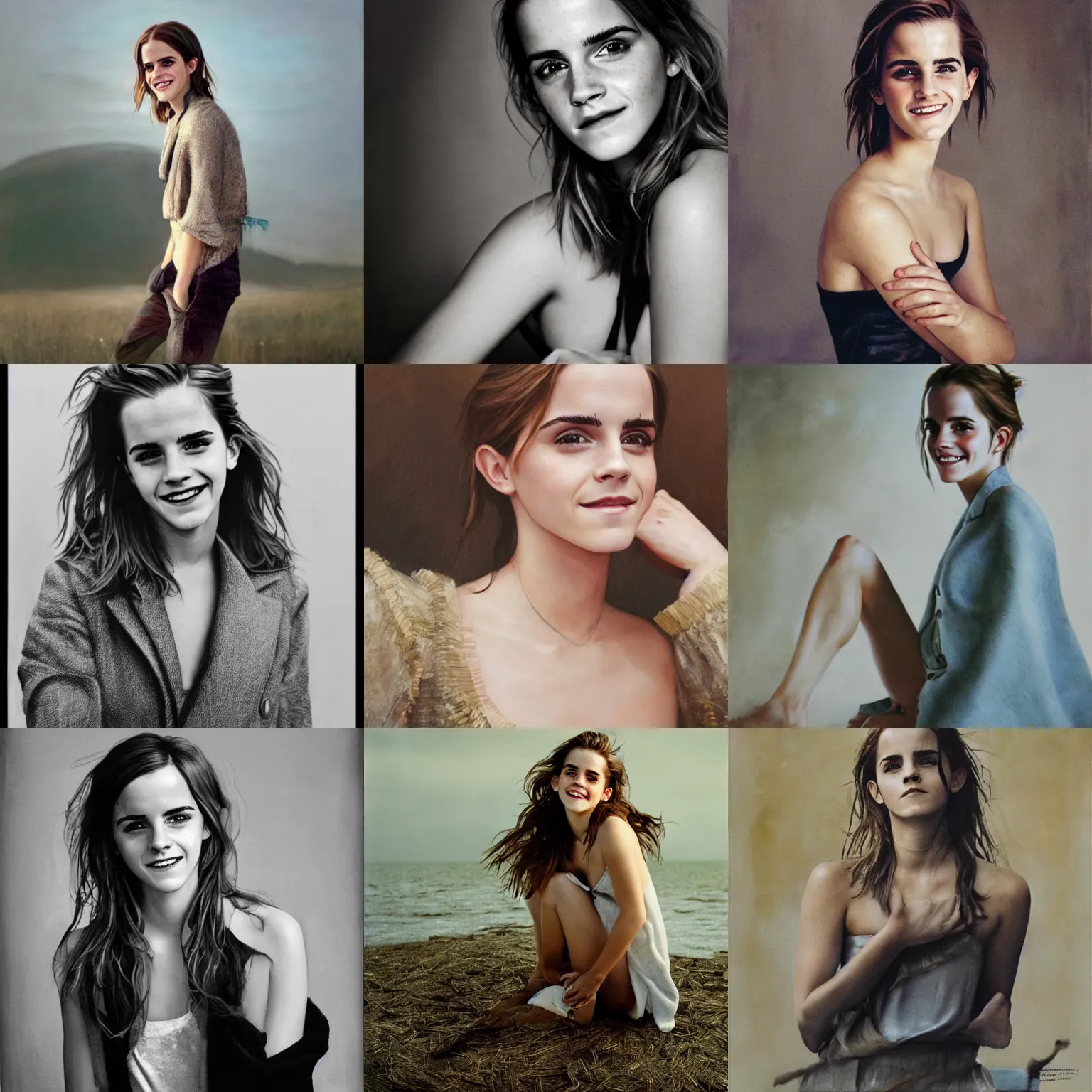 Prompt: emma watson smiling painting by james gurney greg rutkowski photo by angelique boissiere art streiber corinne day patrick demarchelier canon eos r 3