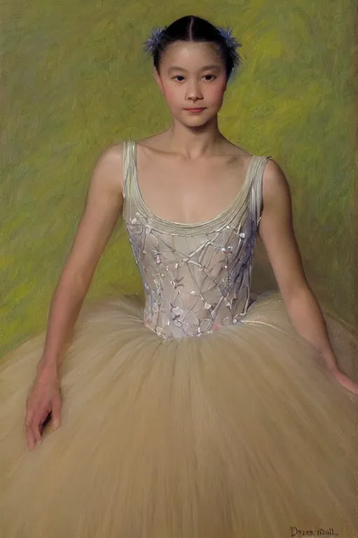 Prompt: portrait of a gorgeous graceful young hawaiian prima ballerina, by donato giancola and berthold woltze.